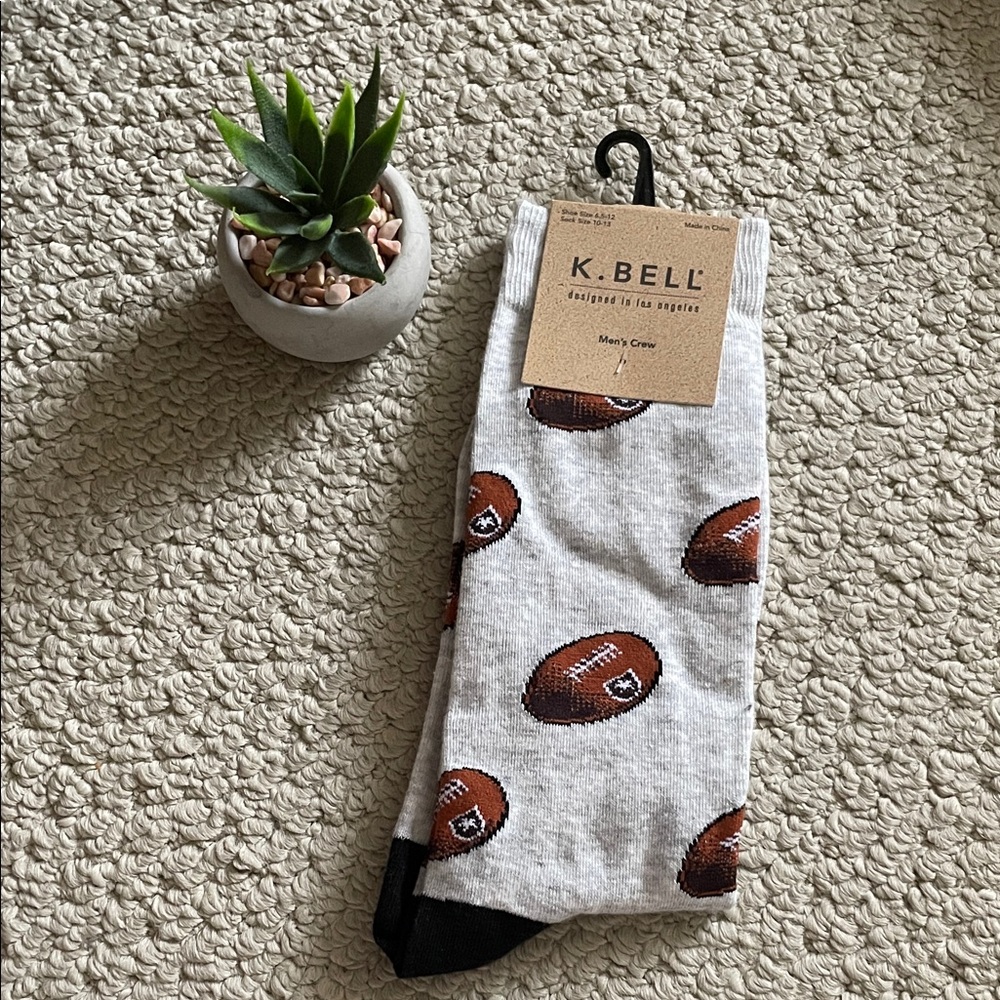 K. bell mens crew socks football